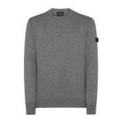 Peuterey Ull Bomull Crew Neck Sweater Gray, Herr