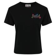 MC2 Saint Barth Svart bomullst-shirt med fluorescerande logo Black, Da...