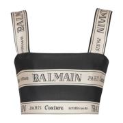 Balmain band jacquard crop top Multicolor, Dam