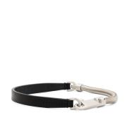 Rick Owens Svart Läder Snakechain Choker Halsband Black, Dam