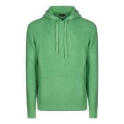 Roberto Collina Hoodie Tröja med Dragsko Huva Green, Herr