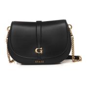 Guess Medium storlek väska med lockstängning Black, Dam