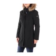 YES ZEE Svart Parka Jacka Black, Dam