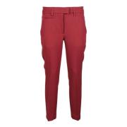 Dondup Elegant Stretchig Polyester Elastan Byxor Red, Dam