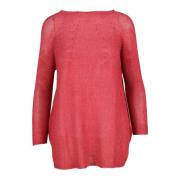 Pink Memories Linne Bomull Mode Topp Red, Dam