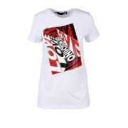 Love Moschino Vit Bomull T-shirt, Love Moschino Kollektion White, Dam