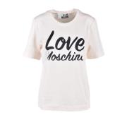 Love Moschino Kräm T-shirt för kvinnor White, Dam