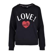 Love Moschino Bomullstickad Tröja Black, Dam