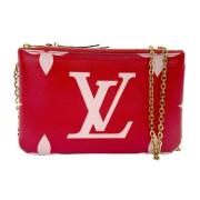 Louis Vuitton Vintage Pre-owned Canvas axelremsvskor Red, Dam