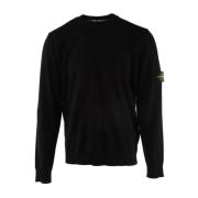 Stone Island Svart Ull Herrtröja Black, Herr