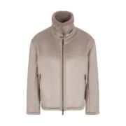 Armani Exchange Beige Ecoshearling Jacka med Dragkedja Beige, Herr