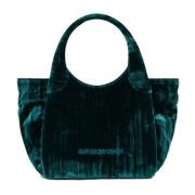 Emporio Armani Sammet Kedjehandtag Axelväska Green, Dam