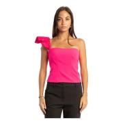 Pinko Fuchsia Ärmlös Crepe Topp Pink, Dam