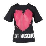 Love Moschino Bomull T-shirt med Snygg Design Black, Dam