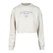 Calvin Klein Jeans Mysig Sweatshirt i Bomullsblandning Beige, Dam