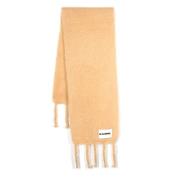 Jil Sander Chunky Stickad Mohair-Ull Scarf Beige, Dam