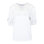 Alberta Ferretti Bomull Elastan T-shirt White, Dam