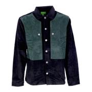 HUF Svart sammet overshirt med knappstängning Black, Herr