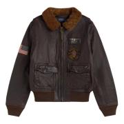 Polo Ralph Lauren Bomberjacka med fuskpälskrage Brown, Herr