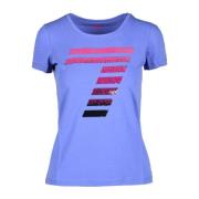 Emporio Armani EA7 Bomull Elastan T-shirt Purple, Dam