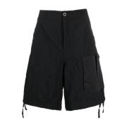 Ten C Svarta cargoshorts med dragsko Black, Herr