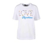 Love Moschino Vit Bomull T-shirt, Love Moschino Kollektion White, Dam