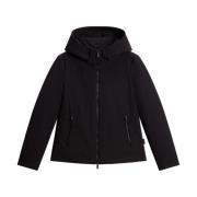 Woolrich Svart Softshell Huva Vinterrock Black, Dam