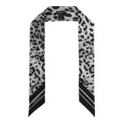 Dolce & Gabbana Sidenscarf med djurtryck Gray, Dam