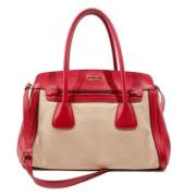 Prada Vintage Pre-owned Canvas handvskor Red, Dam