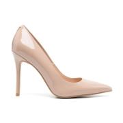 Pinko Blankt läder stiletto platta skor Pink, Dam