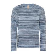 Skovhuus Multifärgad O-Neck Pullover Blus Blue, Dam