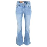 DNM Pure Flare jeans i ljus denim Blue, Dam