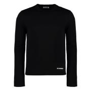 Jil Sander Långärmad T-shirt med dragkedja Black, Herr