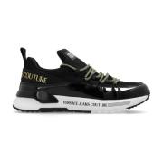 Versace Jeans Couture Svarta platta skor med logodetalj Black, Dam