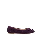 Alma EN Pena Platt ballerina med strass Purple, Dam