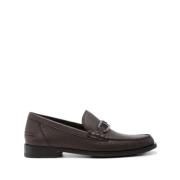 Fendi Bruna läderloafers med kornig textur Brown, Herr