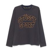 Stüssy Blå Logo Print Crew Neck T-shirt Blue, Herr