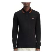 Fred Perry Långärmad herr polo tröja Black, Herr