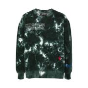 KidSuper Studios Grön Tie-Dye Tröja med Crew Neck Green, Herr