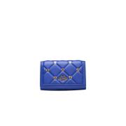 Love Moschino Crossbody Chain Väska med Logo Fram Blue, Dam