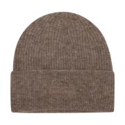 Heartmade Stilren Beanie Stickad Tillbehör Valnöt Brown, Dam