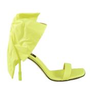 Msgm Lädersandal med sula av andra fibrer Green, Dam