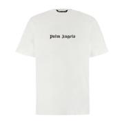 Palm Angels Avslappnad Bomull T-shirt för Män White, Herr