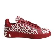 Dolce & Gabbana Logo Print Låga Sneakers Red, Dam