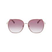 Longchamp Röda Metall Solglasögon Gradient UV-filter Red, Dam