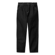 Carhartt Wip Svarta Enkla Jeansbyxor med Logotyp Black, Herr