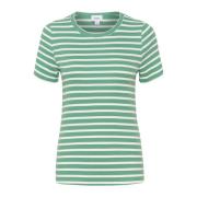 Saint Tropez Randig T-shirt Topp Frosty Spruce Multicolor, Dam