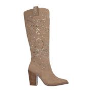 Alma EN Pena Studded heeled boots Brown, Dam