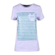 Love Moschino Bomull T-shirt med Stiligt Design Purple, Dam