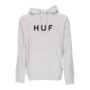 HUF Essentials Logo Hoodie Långärmad Gray, Herr